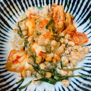キムチ納豆かけご飯